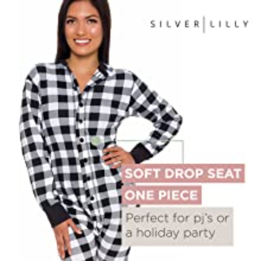 SILVER LILLY Buffalo Plaid Flapjack Pajamas  NEW! - Picture 7 of 10